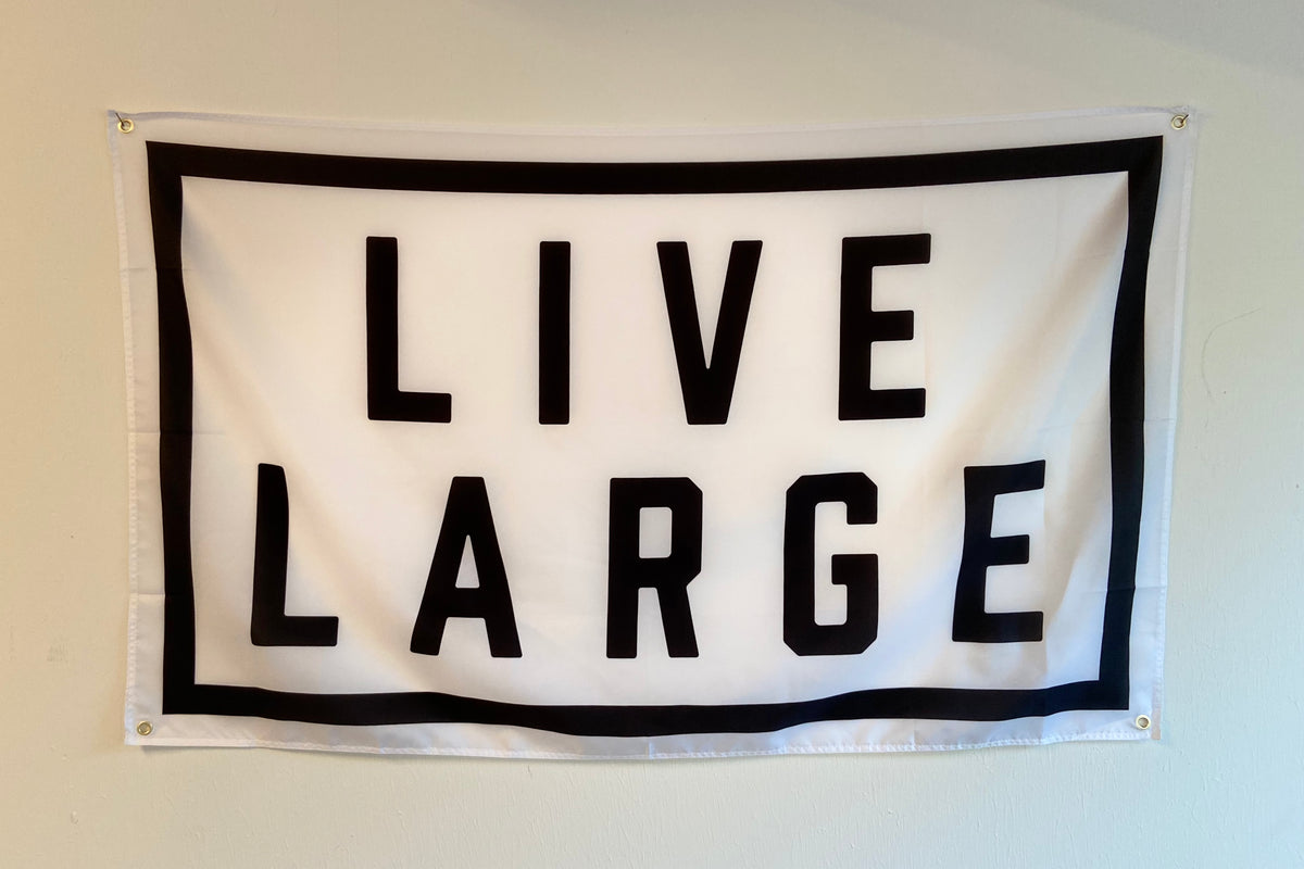 Block Logo Banner - White
