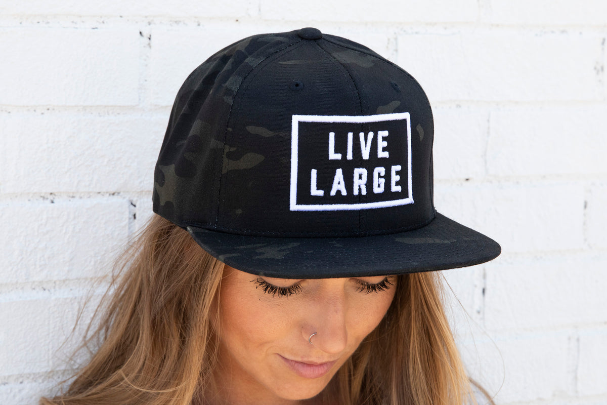 Black Camo Snap Back Hat