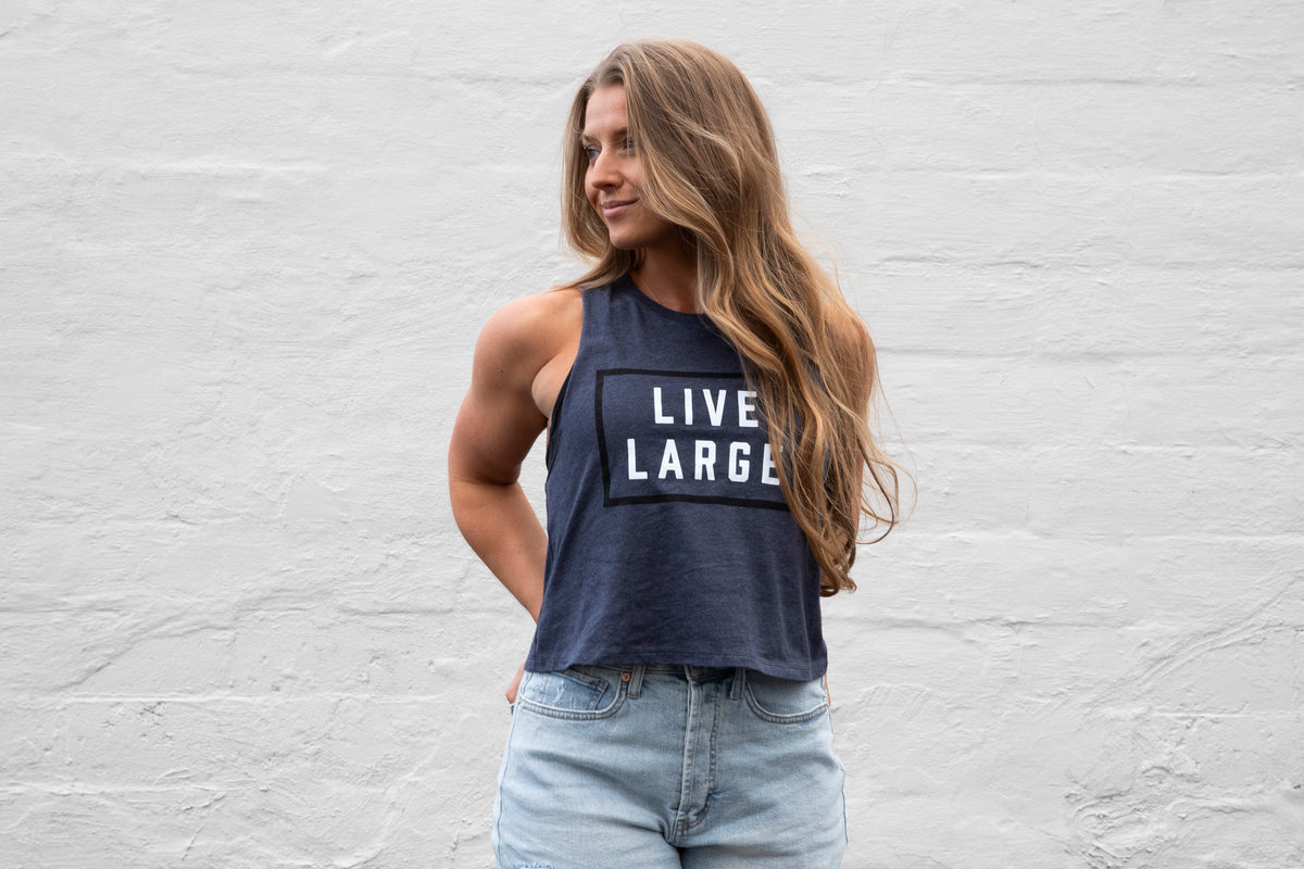 Navy Two Tone Logo Muscle Crop